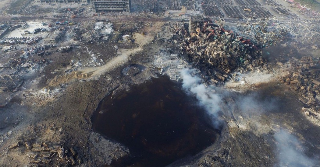 Tianjin blast aftermath. Photo: EPA