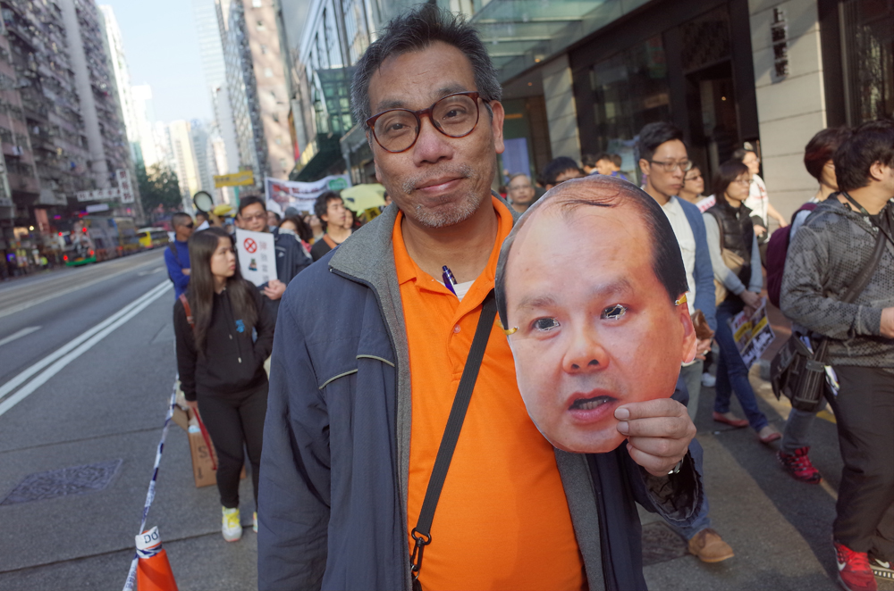 Mr Wong with the mask. 