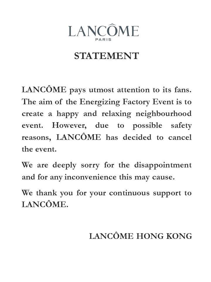 Lancome statement