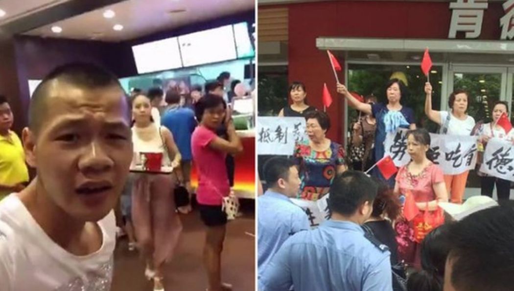 Protesting citizens KFC