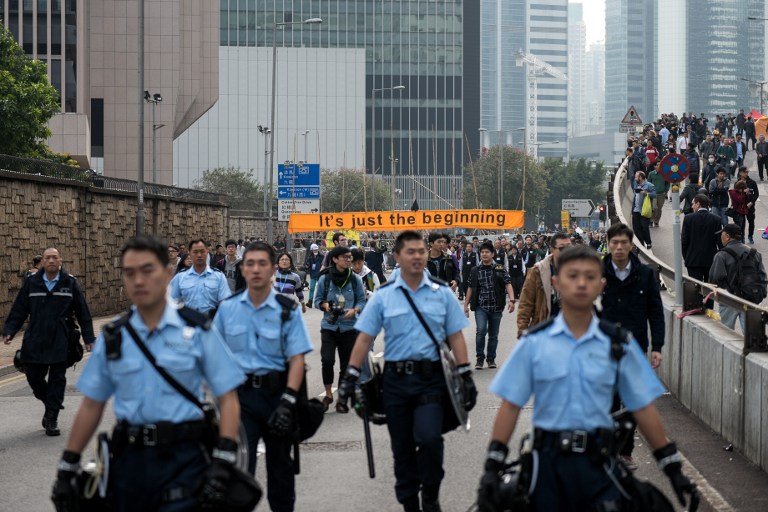 police democracy occupy hong kong protest