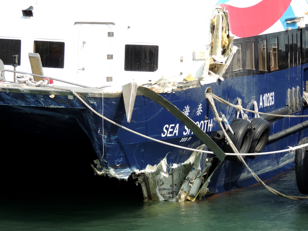 Damaged ship following the Lamma Island Collision in 2012. Photo: Wikimedia Commons.