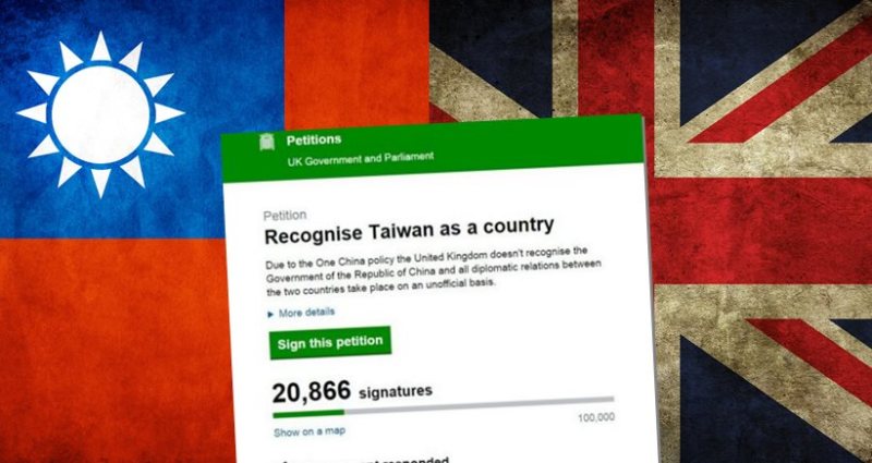 taiwan uk petition
