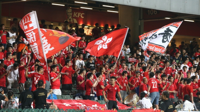 Hong Kong fans boo national anthem