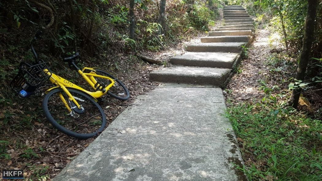 ofo gobee bike cycle share rental lantau litter abandoned