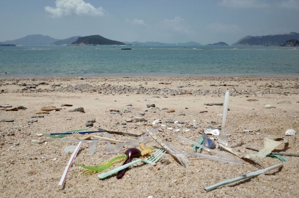 Plastic utensils beach Hong Kong