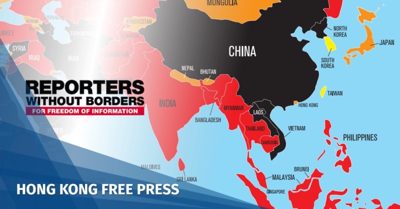 reporters without borders 2019 map press freedom