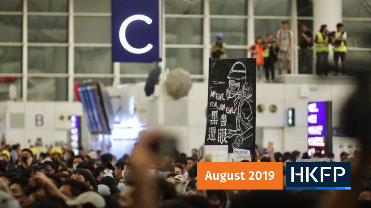 HKFP Lens: Hong Kong airport in disarray amid protester blockade, arrests, injuries and pepper spray