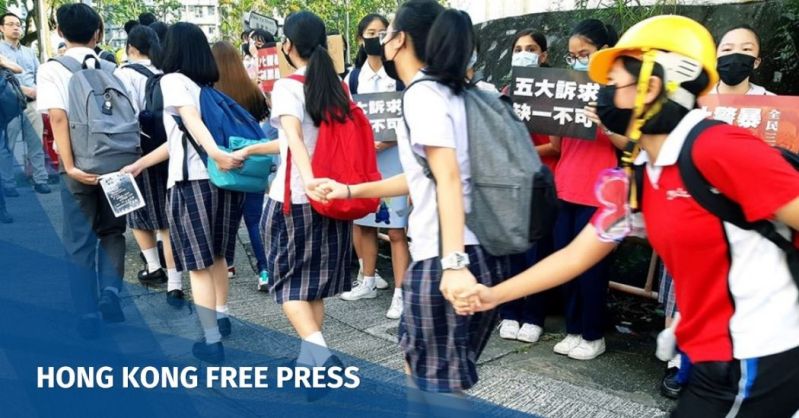 secondary school human chain china extradition