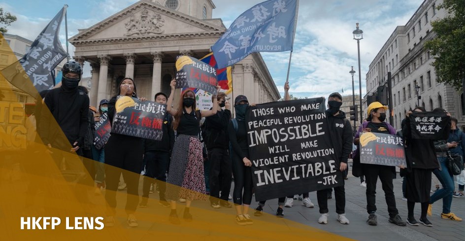 HKFP Lens: Demonstrators in London stand in solidarity with Hong Kong protest movement