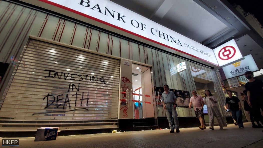 bank of china October 1 National Day protests Hong Kong Island nathan road