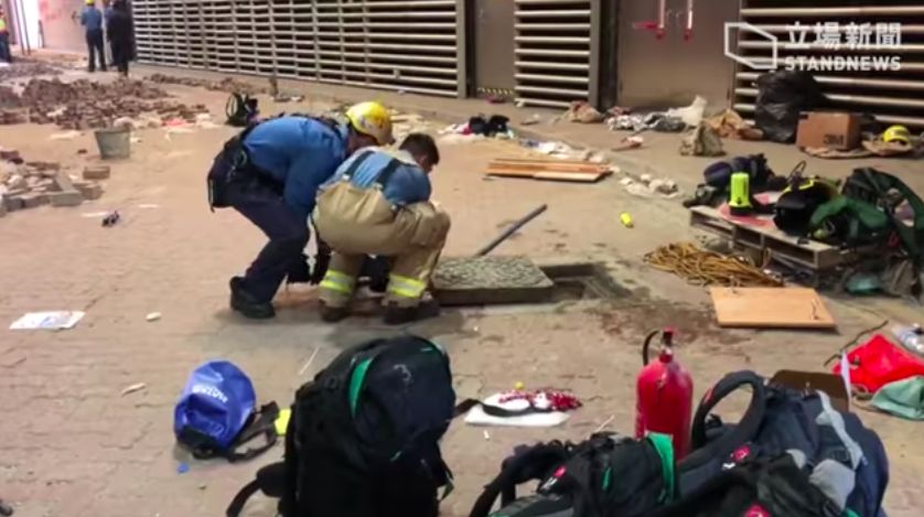 "November 19" PolyU Polytechnic University Hong Kong protesters escape sewers firefighters