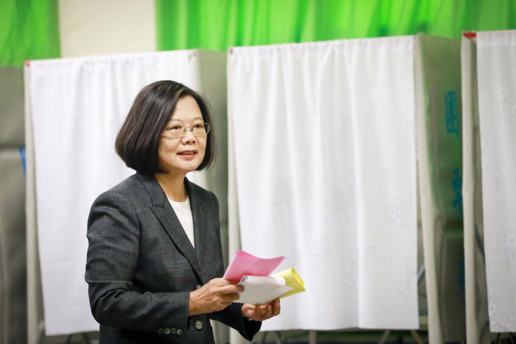 Hsiulang Elementary School Tsai Ing-wen casts vote Taiwan president election January 11