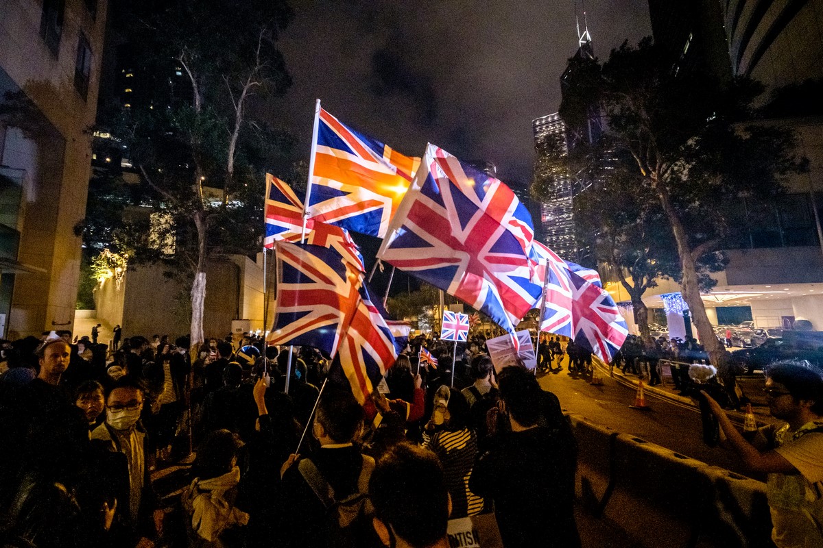 British flags Hong Kong protest "Nov 29 2019"