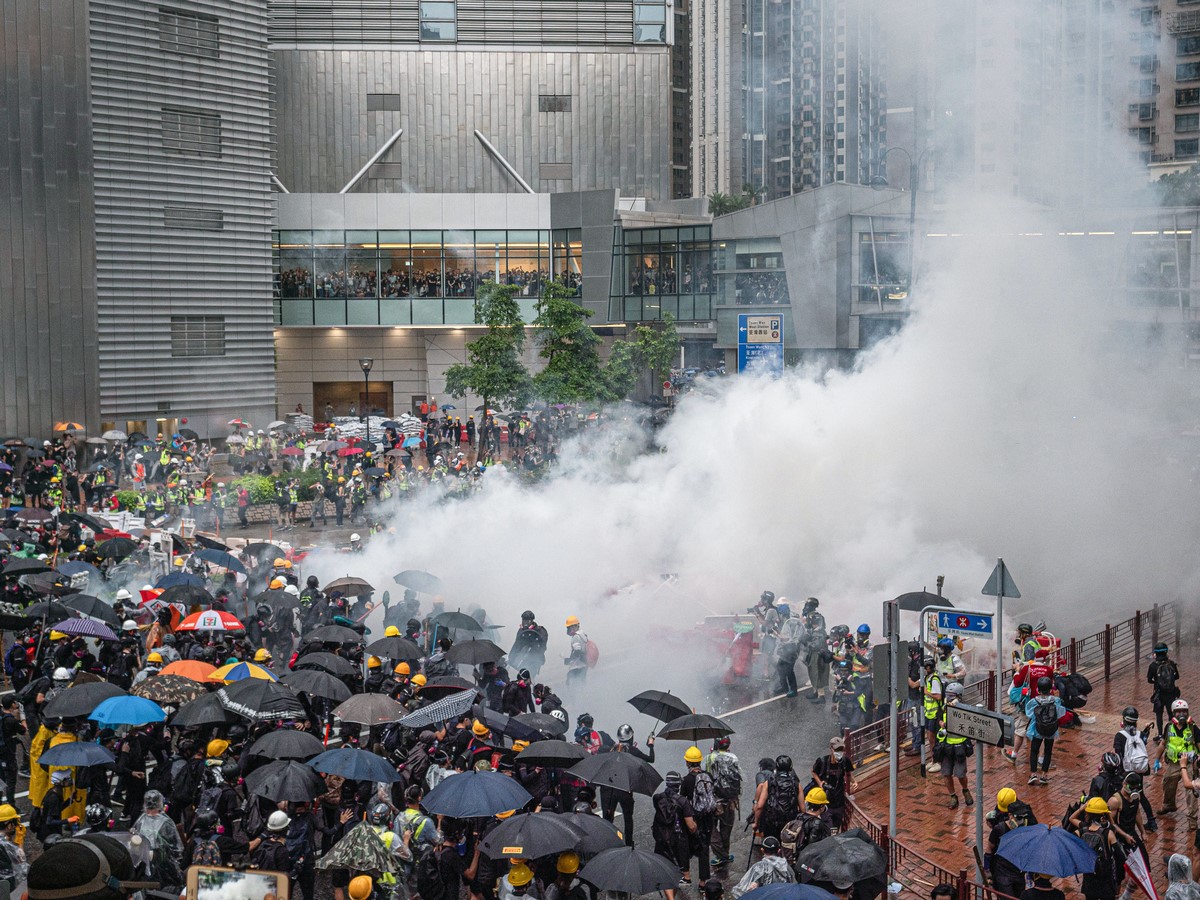 September 29 2019 Protest police tear gas