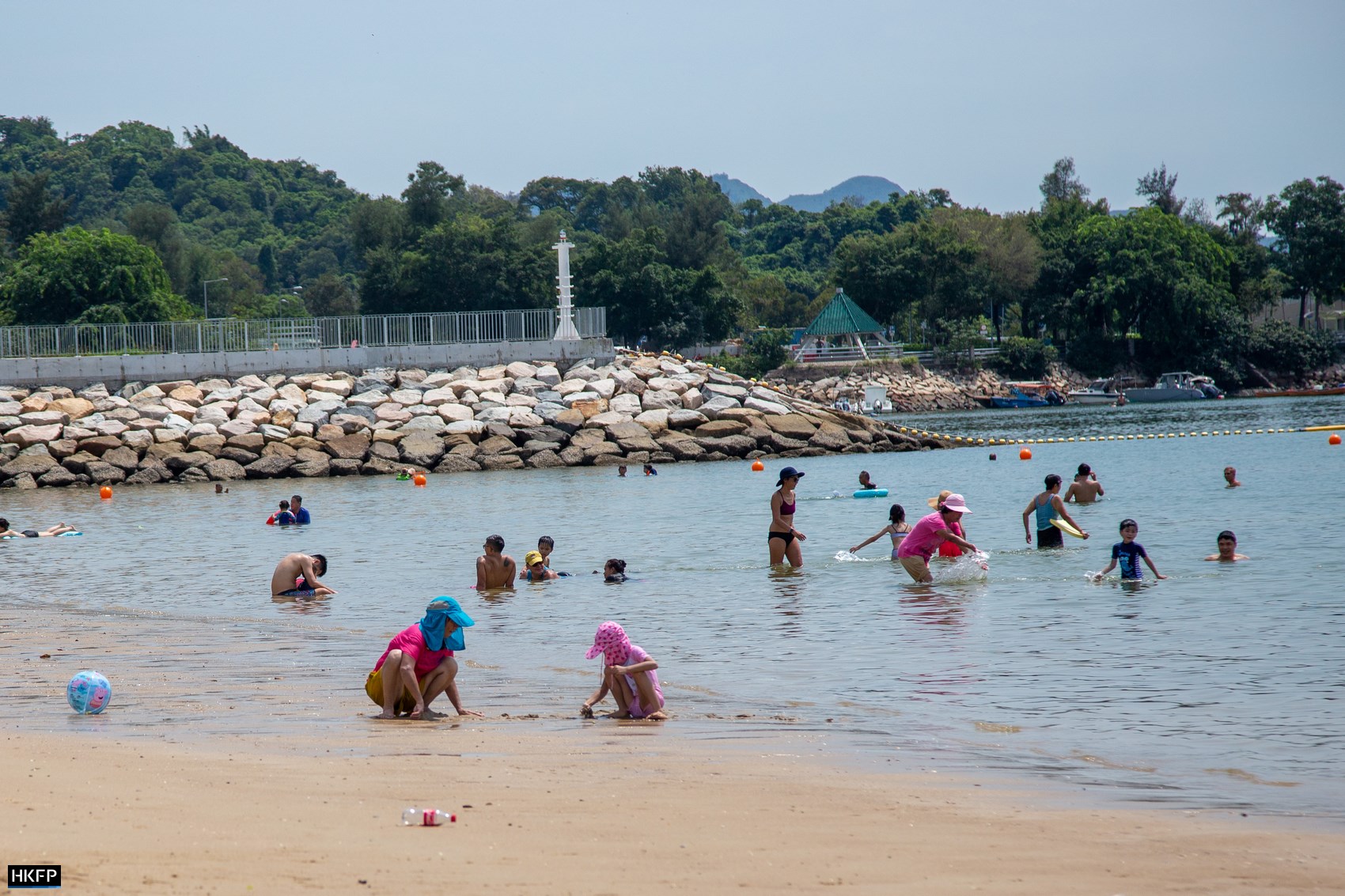 Lung Mei beach children summer swimming