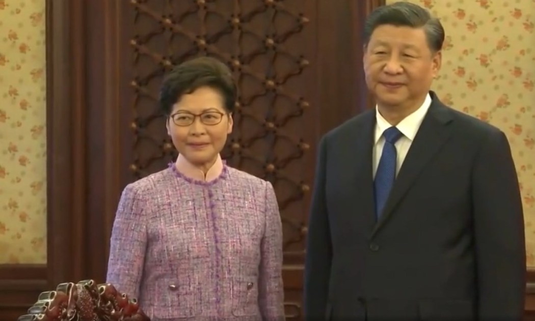 Carrie Lam and Chinese leader Xi Jinping