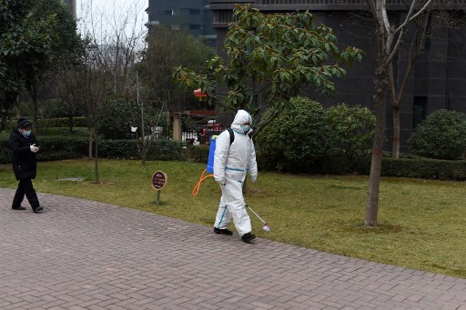 man in xian wearing protective suit