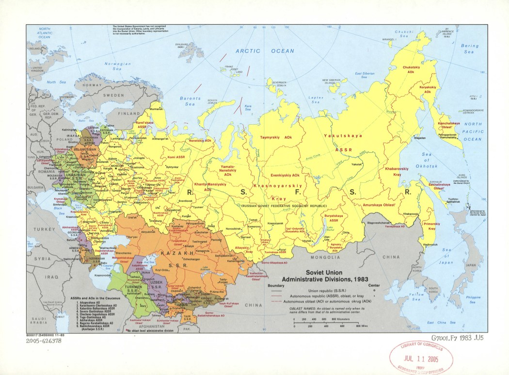 Soviet Union Russia map Cold War