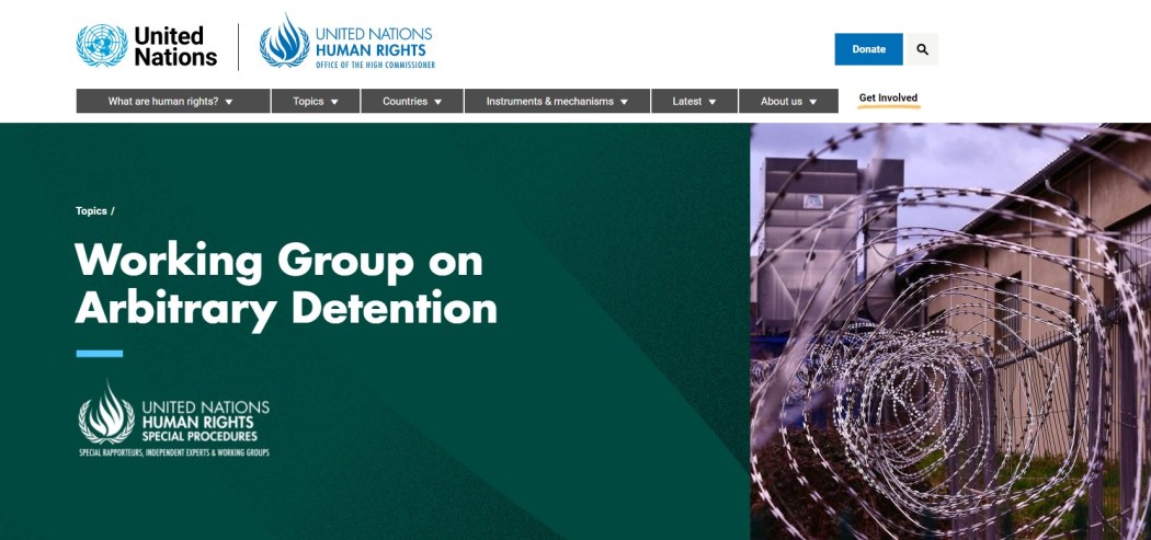UN working group of arbitrary detention