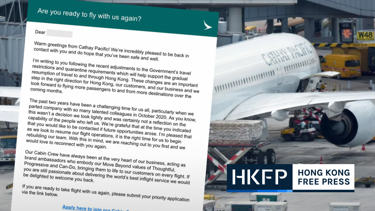 Hong Kong’s Cathay Pacific seeks to rehire airline staff sacked amid Covid-19