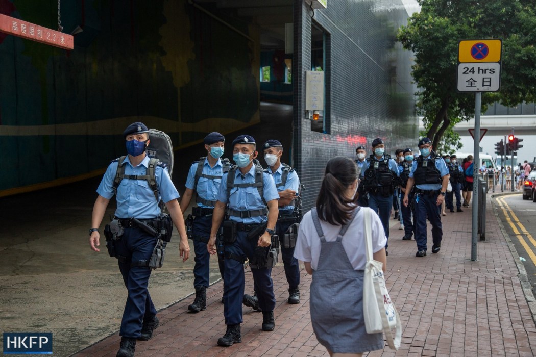 Tin Hau MTR police Victoria Park Causeway Bay patrol Tiananmen crackdown vigil banned 2022