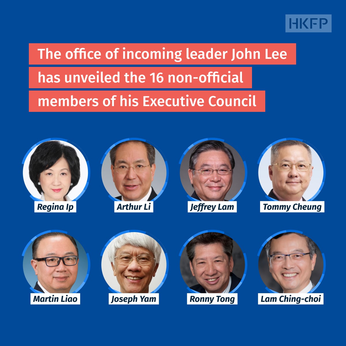ExCo Executive Council members John Lee administration 2022