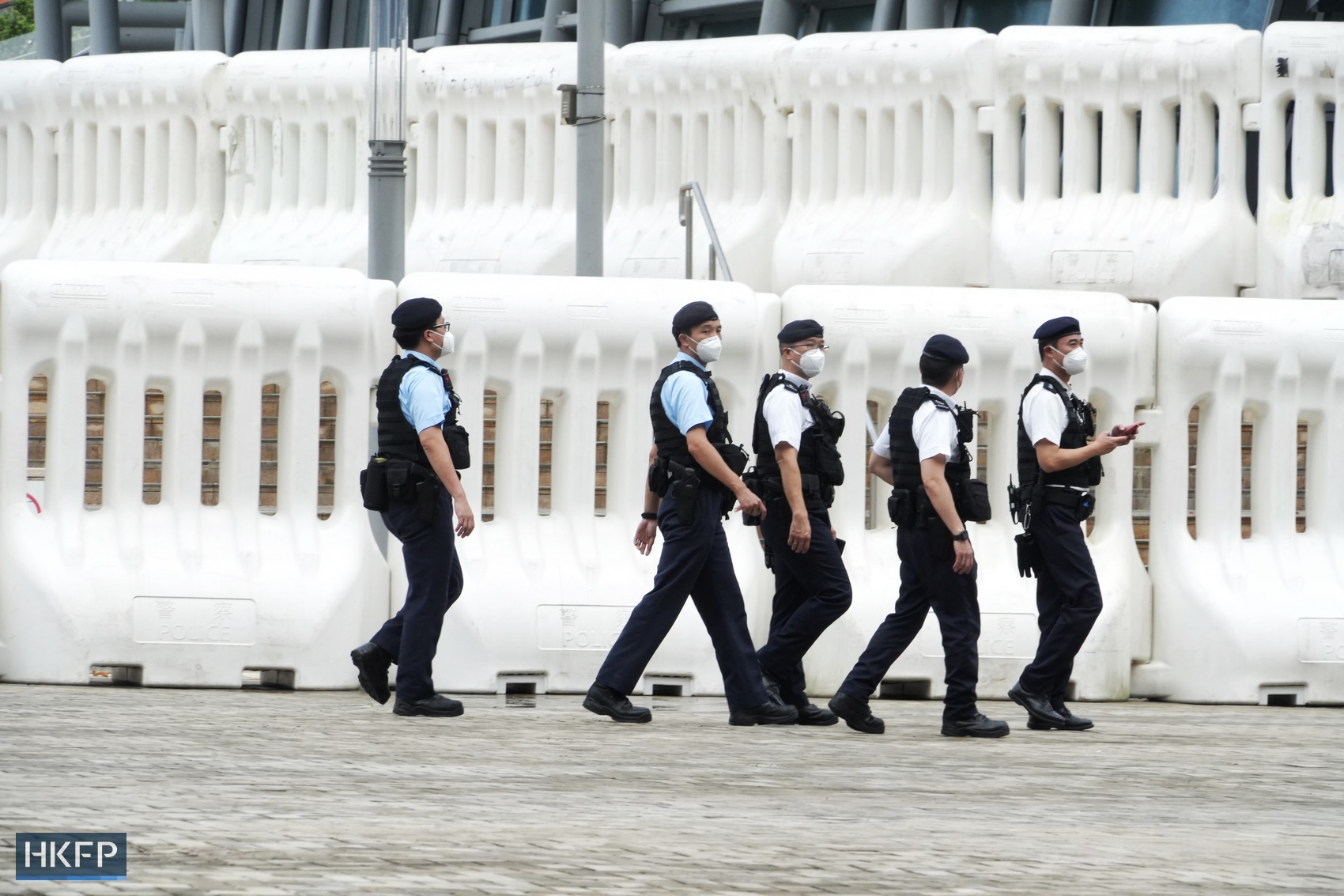 July 1, 2022 Handover anniversary West Kowloon Station police water barricade