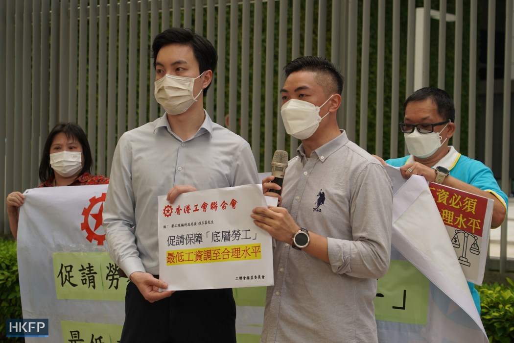 Anthony Yau Hong Kong Federation of Trade Unions petition minimum wage