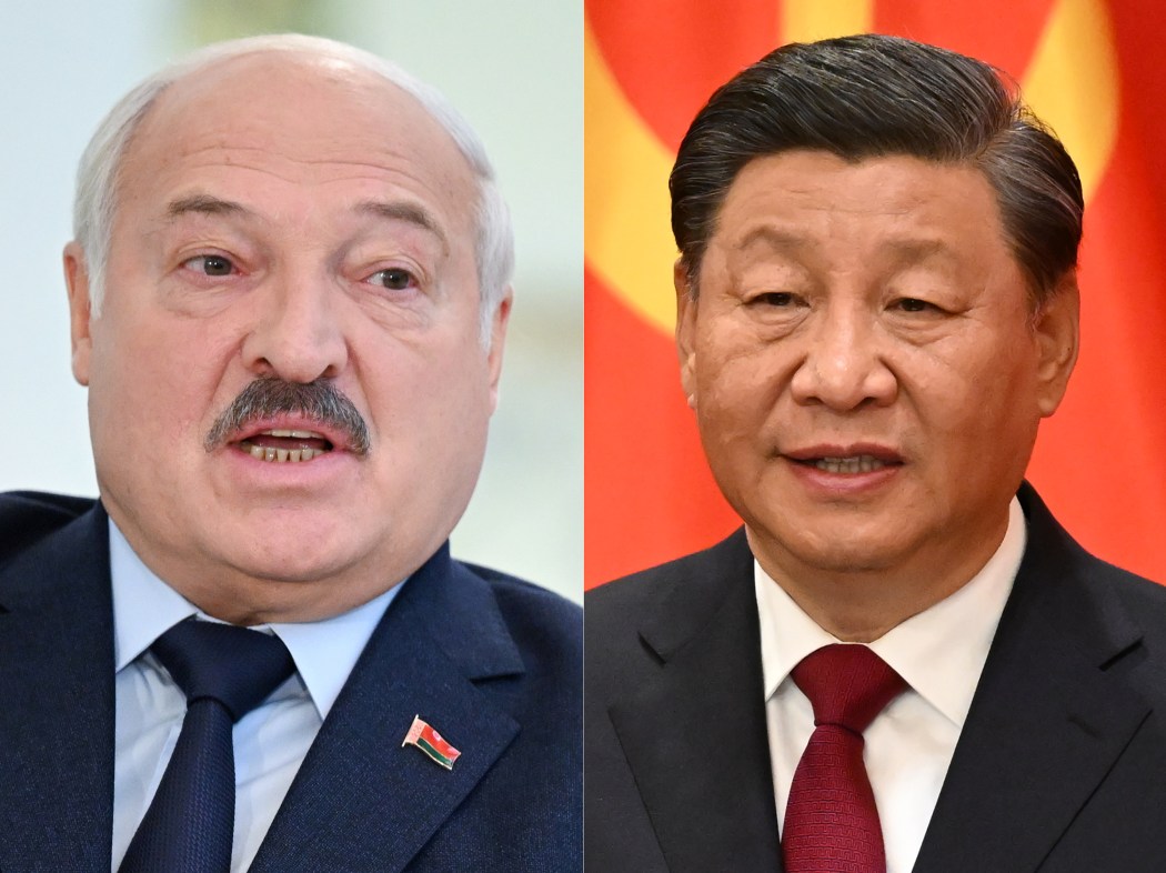Belarusian President Alexander Lukashenko (left) and Chinese leader Xi Jinping. 