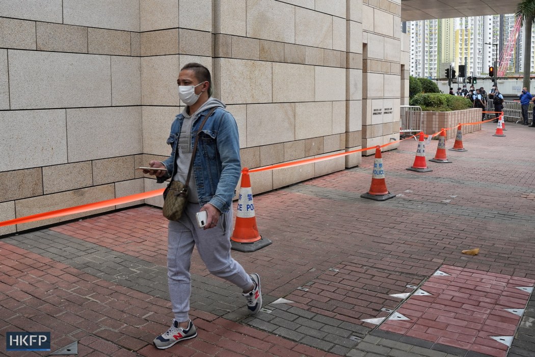 The same man spotted leaving the West Kowloon Law Courts Building on February 7, 2023.