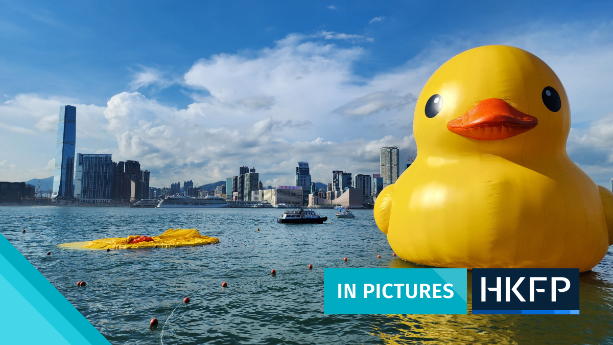 In Pictures: Hong Kong’s heat leaves giant rubber duck flying solo