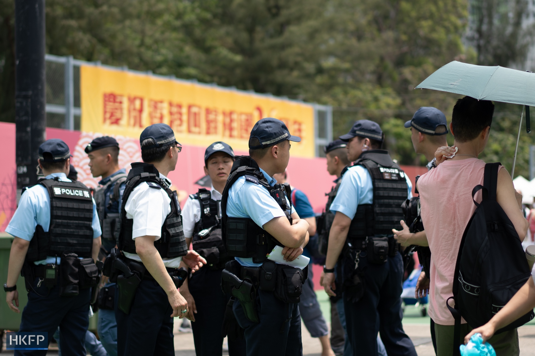 Tiananmen crackdown vigil Victoria Park June 4 police car