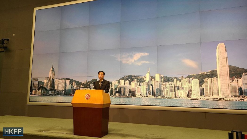Chief Executive John Lee meeting the press on June 6, 2023