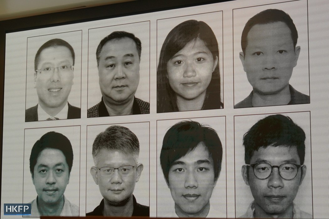 Photos of eight pro-democracy activists wanted by the national security police.