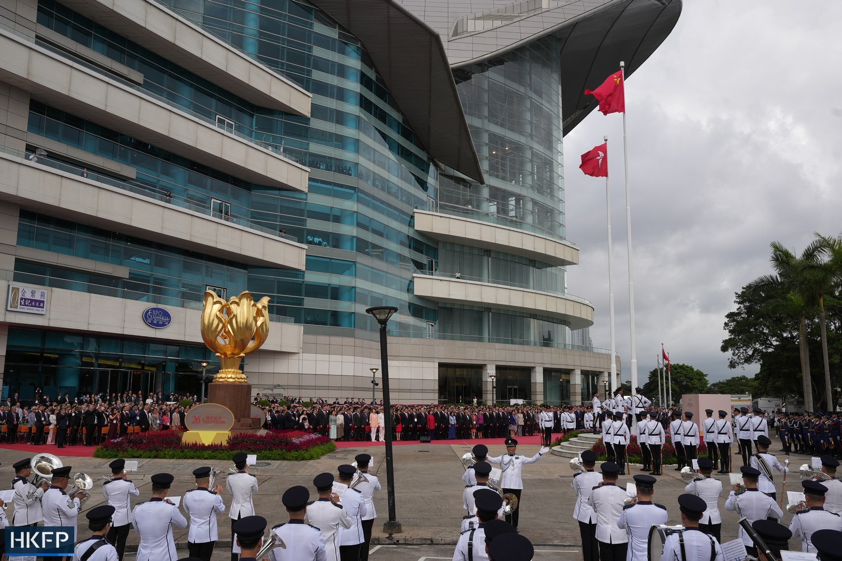flag-raising SAR Establishment Day ceremony wanchai exhibition centre bauhinia square