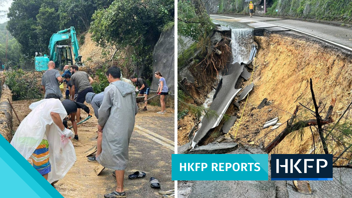Road to Hong Kong villages cut off by landslides to partially reopen; residents rally to coordinate clean-up efforts
