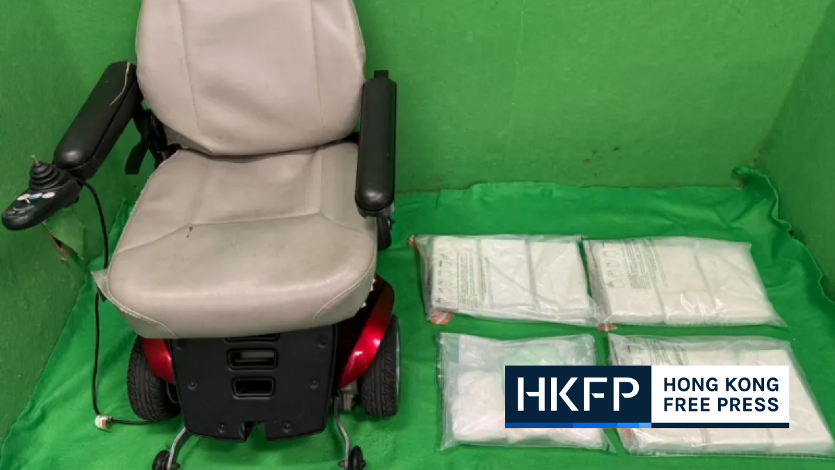 Hong Kong Customs seize HK$12m of suspected cocaine smuggled inside electric wheelchair lining