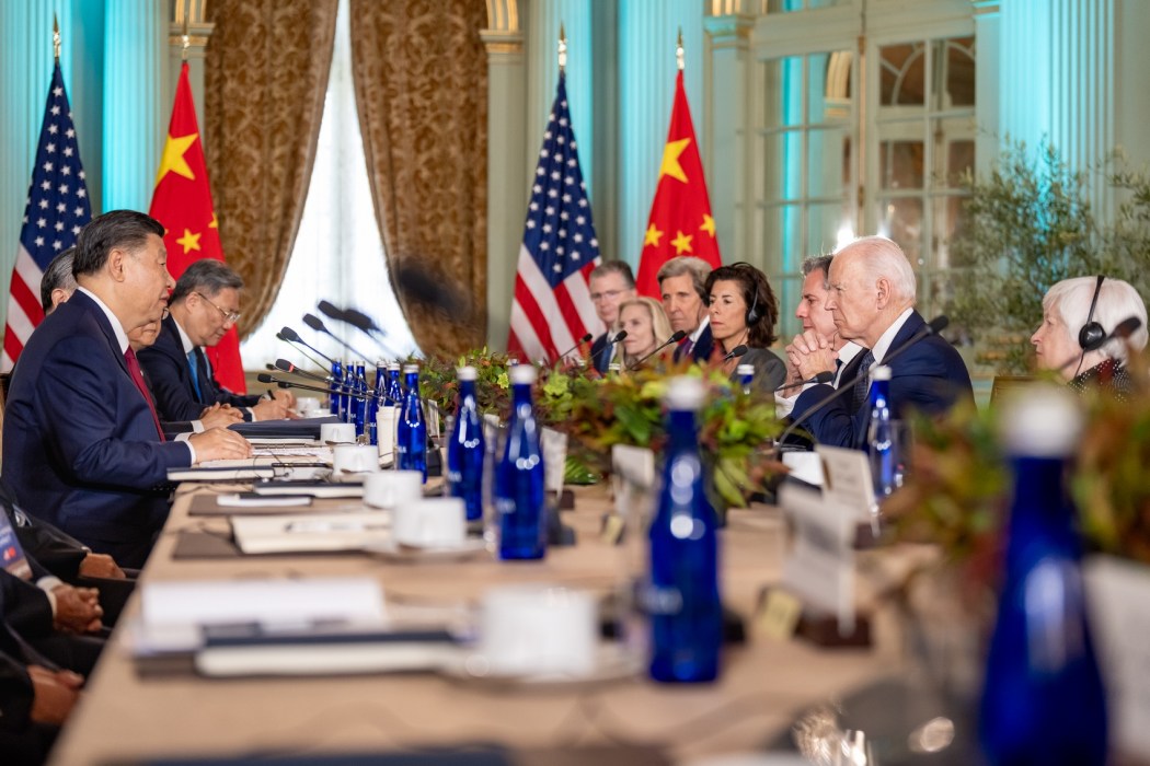 US President Joe Biden (R) meets with Chinese President Xi Jinping (L) during the Asia-Pacific Economic Cooperation (APEC) Leaders' week in Woodside, California on November 15, 2023. Photo: President Biden, via X.