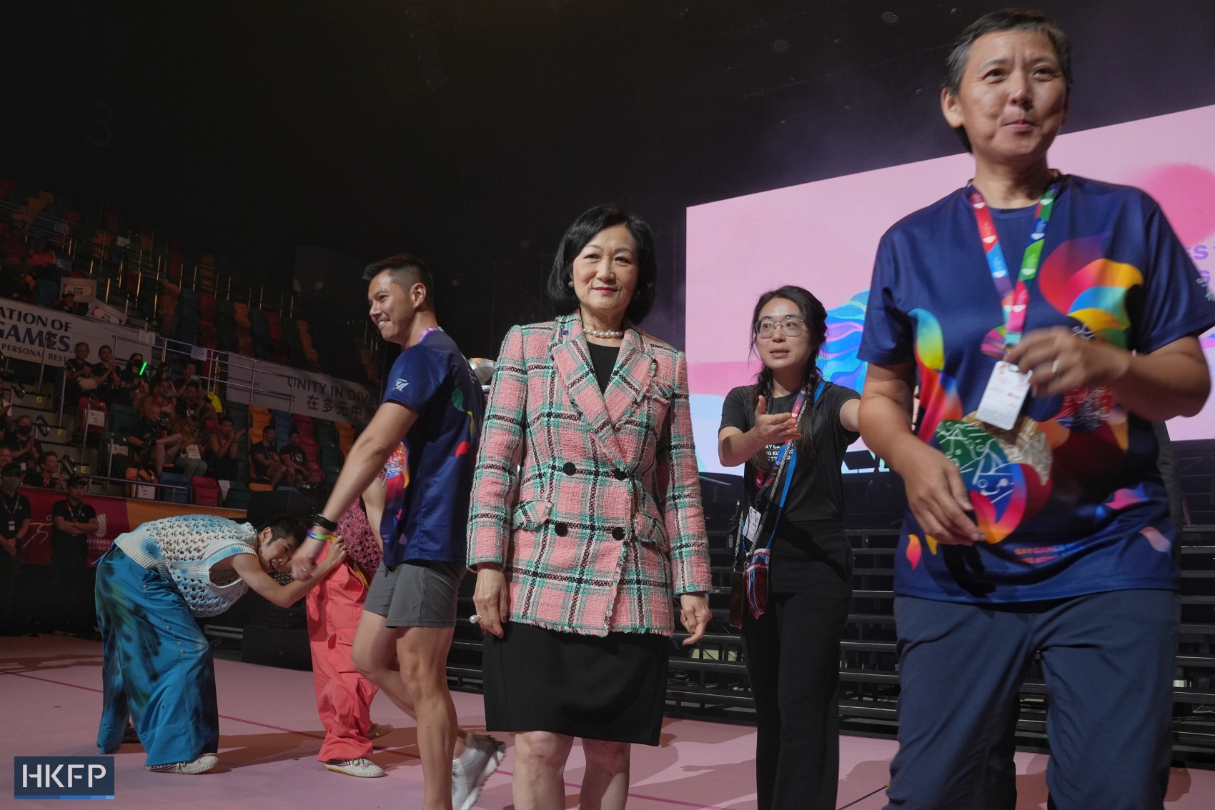 Lawmaker and Executive Council convener Regina Ip attends the opening ceremony of Hong Kong's Gay Games on November 4, 2023. Photo: Kyle Lam/HKFP.