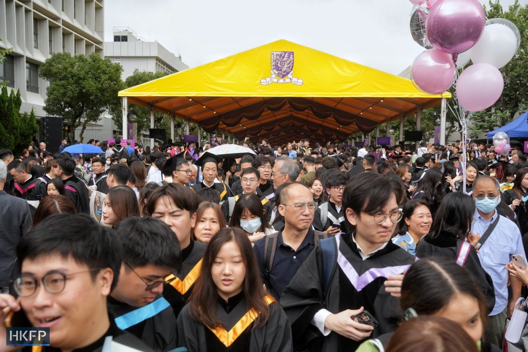 CUHK graduates celebrate at the university on November 9, 2023. Photo: Kyle Lam/HKFP.