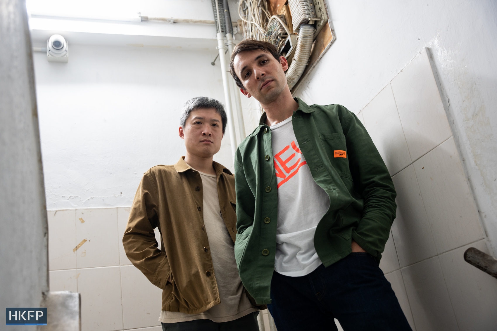 Tom Ng and Josh Frank - the two halves of post-punk outfit Gong Gong Gong - have arrived in Hong Kong to round out their 2023 China tour. Photo: Kyle Lam/HKFP.