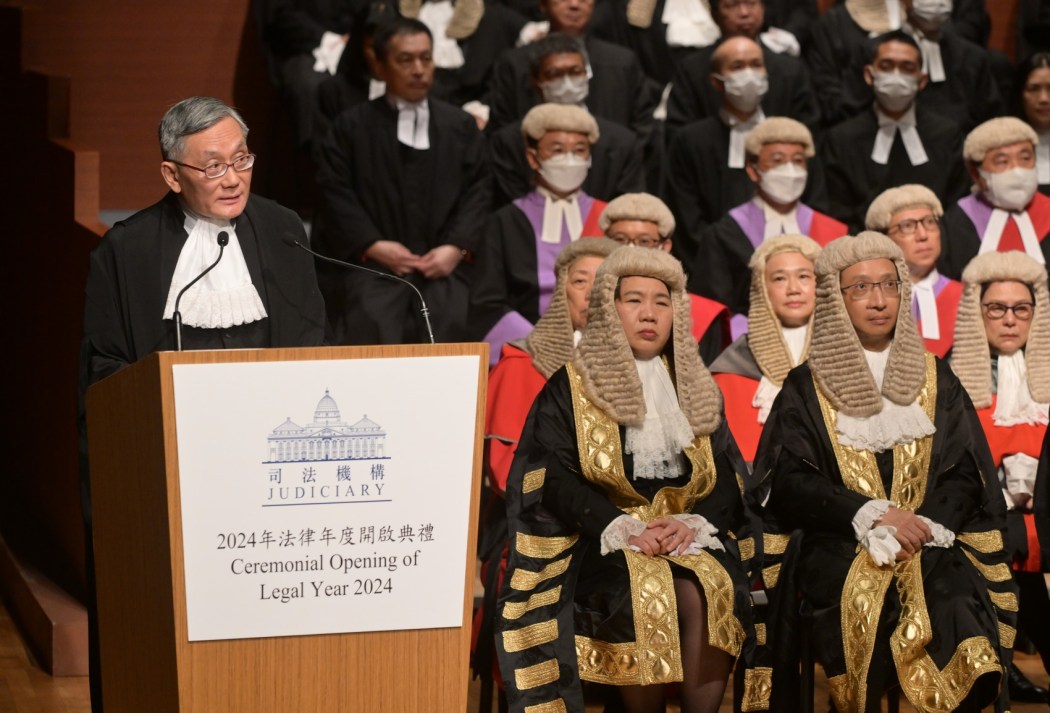 Chief Justice Andrew Cheung at the ceremonial opening of the Legal Year on January 22, 2024. Photo: GovHK.