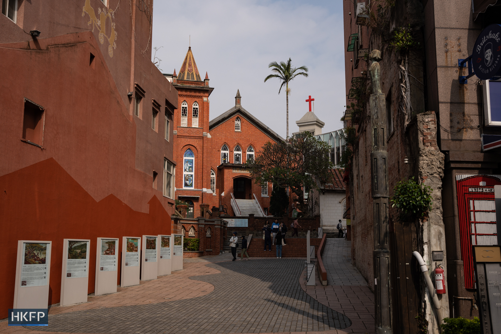 A church in downtown Tamsui, in Taiwan, on January 10, 2024. Photo: Kyle Lam/HKFP
