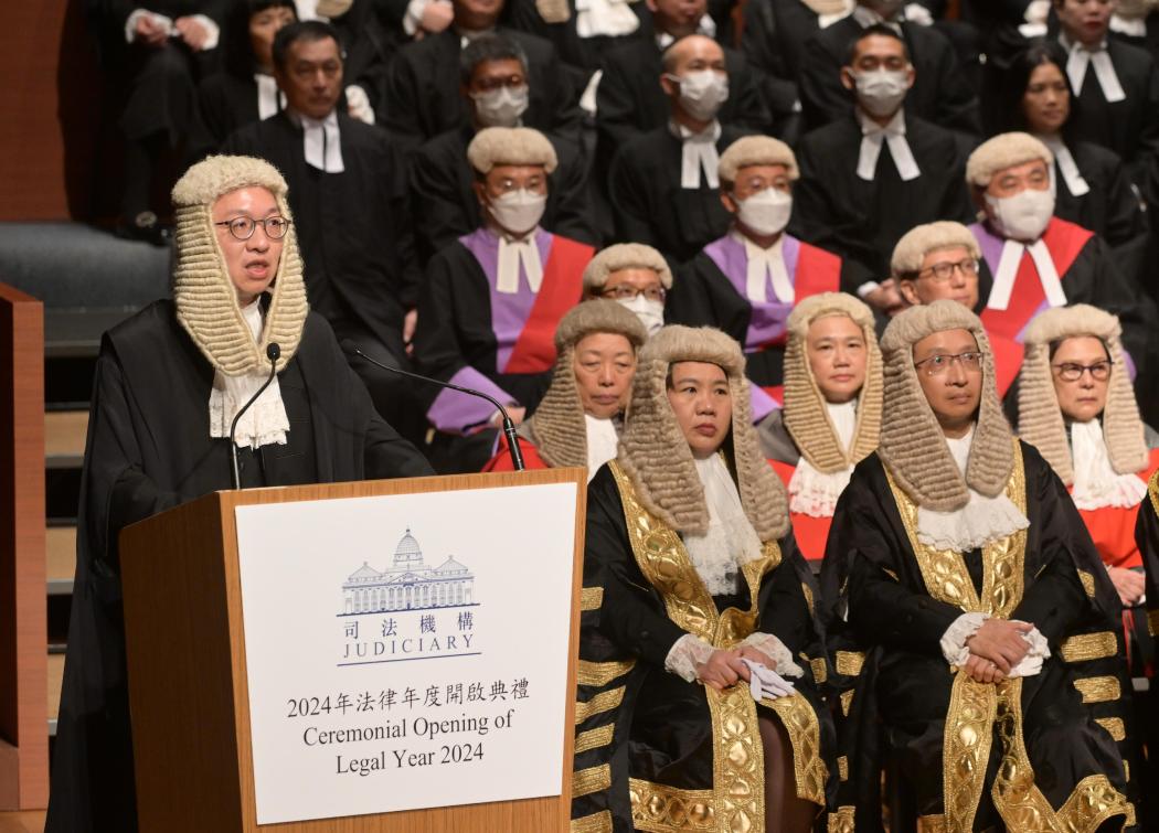 Secretary for Justice Paul Lam at the ceremonial opening of the Legal Year on January 22, 2024. Photo: GovHK.