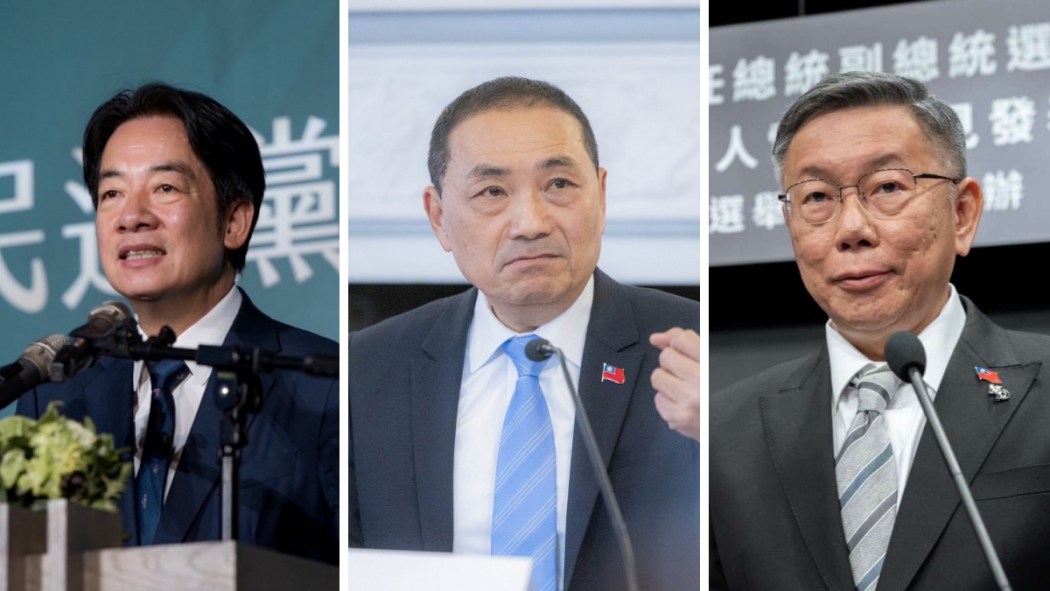 Taiwan's three presidential candidates William Lai Ching-te (left) of the ruling Democratic Progressive Party, Hou Yu-ih of Kuomintang, and Ko Wen-je of the Taiwan People's Party. File photos: Facebook, X.