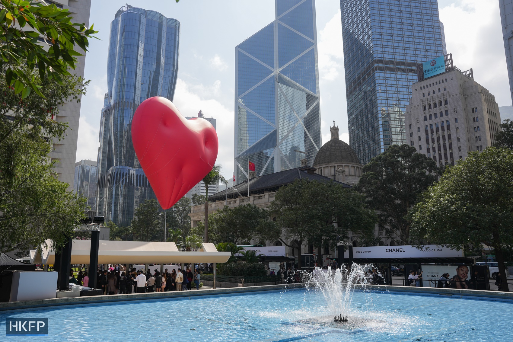 The Chubby Hearts Hong Kong Launch Event at Statue Square Gardens, Central, on February 14, 2024. Photo: Kyle Lam/HKFP.