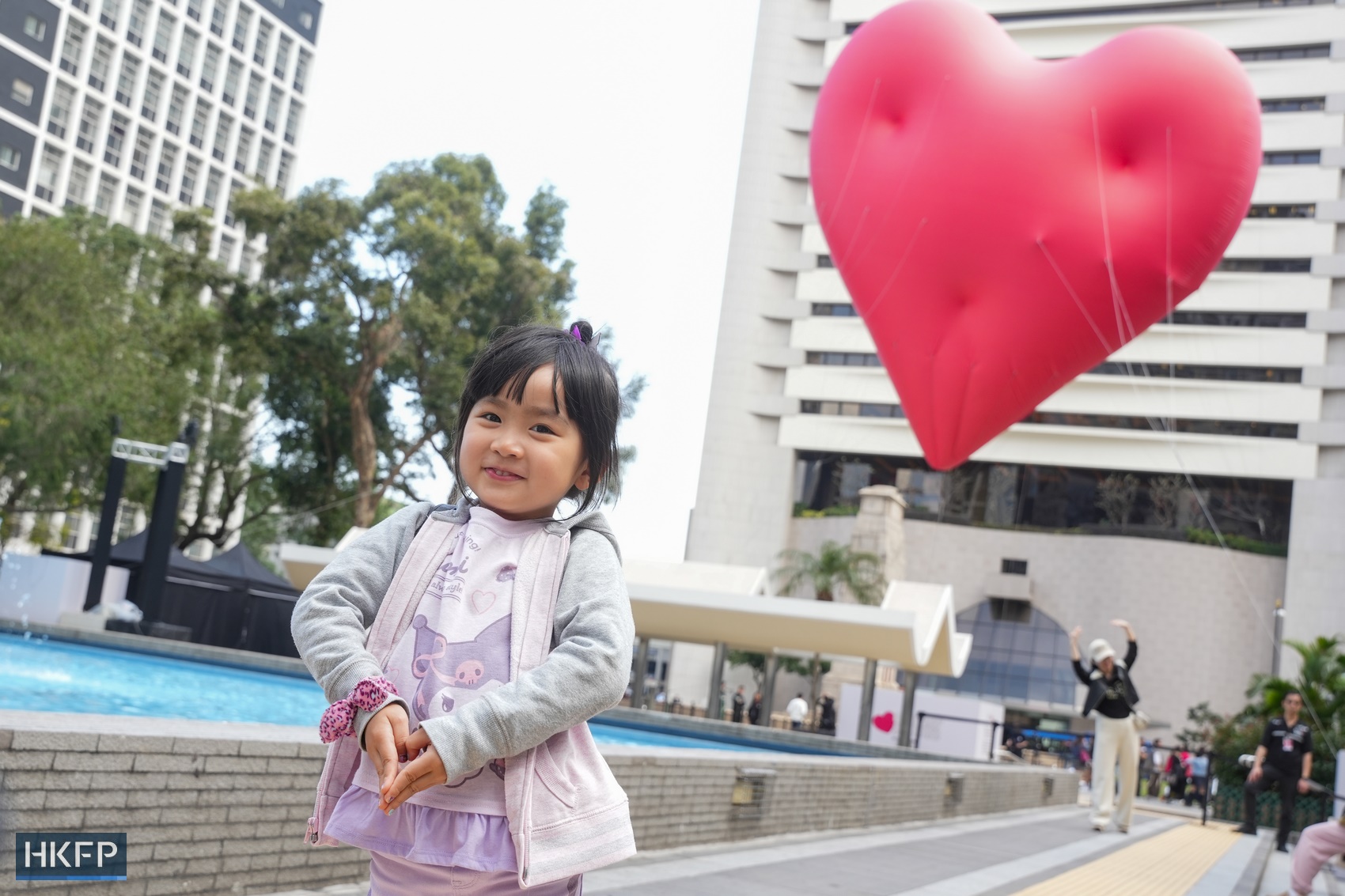 The Chubby Hearts Hong Kong Launch Event at Statue Square Gardens, Central, on February 14, 2024. Photo: Kyle Lam/HKFP.