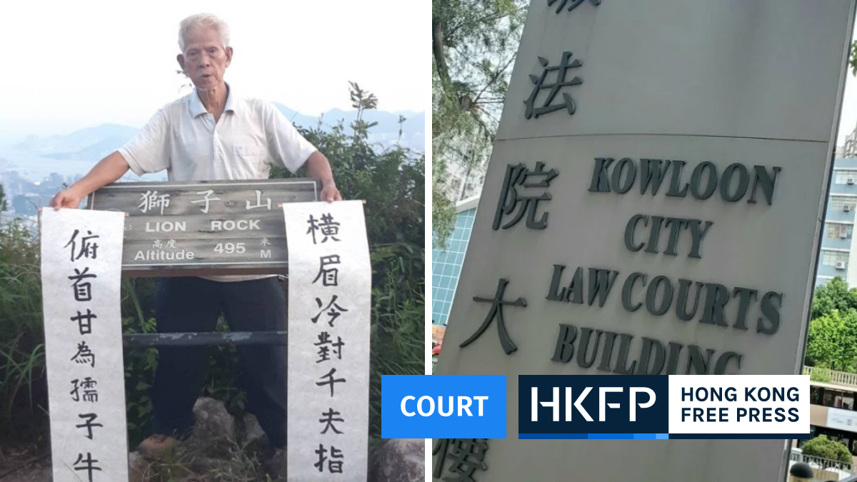 Hong Kong democracy activist ‘Grandpa Chan’ charged with breaching country park rules over banners atop Lion Rock