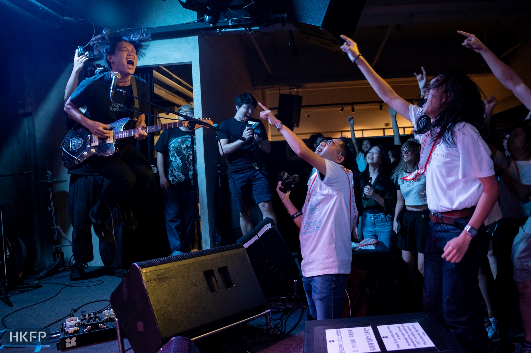 Sum Lok-kei and his band Wellsaid play in a live show in Hong Kong. Photo: Kyle Lam/HKFP.